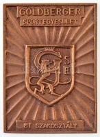 ~1930-1940. Goldberger Sportegyesület - Sí szakosztály Br emlékplakett (54x74mm) T:2