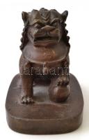 Oroszlánt ábrázoló, nagyméretű, régi kínai bronz pecsétnyomó / Large bronze lion Chinese seal maker. 9,5 cm