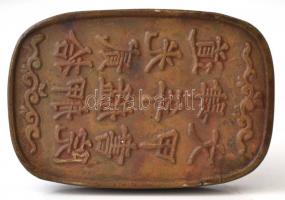 Oroszlánt ábrázoló, nagyméretű, régi kínai bronz pecsétnyomó / Large bronze lion Chinese seal maker....