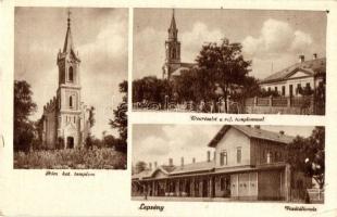 Lepsény, Római katolikus és református templom, vasútállomás, utca (EK)