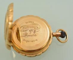 Arany (Au) 14 K Remontoir zsebóra, másodpercmutatóval, javításra szorul, jelzett, számozott, d: 3,2 ...