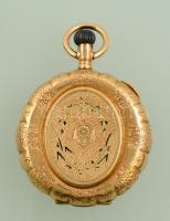 Arany (Au) 14 K Remontoir zsebóra, másodpercmutatóval, javításra szorul, jelzett, számozott, d: 3,2 ...