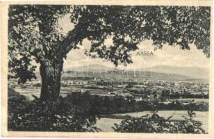 Kassa, Kosice - 2 db régi városképes lap: látkép, Fő posta / 2 pre-1945 town-view postcards: general view, post office