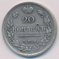 Orosz Birodalom 1820. 20k Ag "I. Sándor" (4,25g) T:2,2- ü.
Russian Empire 1820. 20 Kopeks...