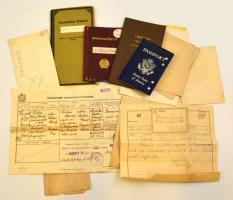 Vegyes okmány tétel, benne amerikai útlevéllel