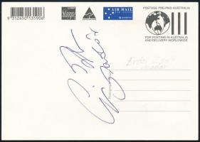 Erdei Zsolt (1974-) bokszoló aláírása levelezőlapon