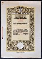 1930 a Magyar Királyi Szabadalmi Bíróság szabadalmi okirata Móry Béla vegyészmérnök részére