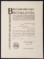 1945 Kitöltetlen földosztási birtoklevél, Nagy Imre földművelésügyi miniszter nyomtatott aláírásával