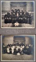 cca 1900-1910 Bécsi kapucinus szerzeteseket ábrázoló fotók, 2 db, fotó kartonon, Wien, Paul de Frene...