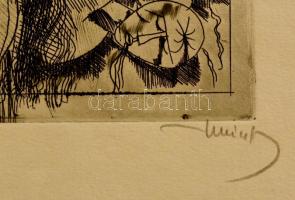 Hincz Gyula (1904-1986): Ellenforradalmárok 1956. Rézkarc, papír, jelzett, 19×29 cm