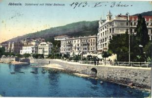 Abbazia, Südstrand, Hotel Bellevue / beach, hotel, villas (kopott sarkak / worn corners)