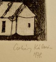 Csohány Kálmán (1925-1980): Bajor emlékek VI. Rézkarc, papír, jelzett, 20×15 cm
