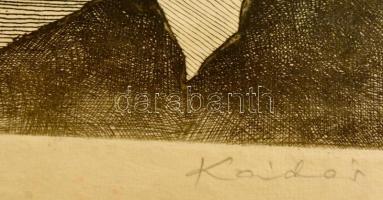 Kádár György (1912-2002): Asztali csendélet. Rézkarc, papír, jelzett, 29×24 cm