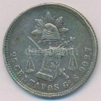 Mexikó / Guanajuato 1874. 25c Ag T:2 ph. Mexico / Guanajuato 1874. 25 Centavos Ag C:XF edge error Krause KM#406.5