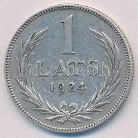 Lettország 1924. 1L Ag T:2  Latvia 1924. 1 Lats Ag C:XF Krause KM#7