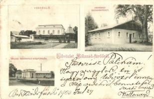 1903 Bikszád-fürdő, Baile Bixad; vendéglő, Hideg vízgyógyintézet, Meleg ásványvíz kádfürdők / spas, restaurant  (EK)