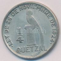 Guatemala 1946. 1/4Q Ag T:2,2- Guatemala 1946. 1/4 Quetzal Ag C:XF,VF Krause KM#243.2