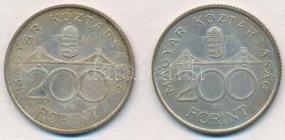 1993-1994. 200Ft Ag "MNB/Deák" (2xklf) T:2 patina