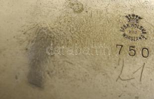 Fabr. Wolska Warszawa ezüstözött cukordoboz, kopott, jelzett, 13×10 cm, m:11,5 cm