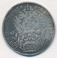 1786B 20kr Ag "II. József" (6,54g) T:2-,3 patina, karc