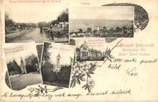 1904 Baltavár, Bérbaltavár; Thurn és Taxis hercegi kastély, katolikus templom, Fő utca, Mayer József üzlethelyisége és saját kiadása. floral