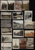 cca 1930 32 db vegyes európai városképes és úti fotó, több feliratozva 6x9 cm
