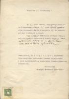 1909 24K okmánybélyeg (100.000) okmányról leáztatva, mellette az okmány amiről leáztatták