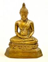 Jelzés nélkül: Réz Buddha, súlyozott, m:16 cm