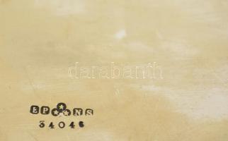 cca 1900 jelzett angol ételszerírozó, ezüstözött alpakka, kopott, 26×20 cm