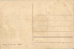 Budapest II. Margit körút, Margit Park kávéház, üzletek, villamos. Taussig 57. (EK)