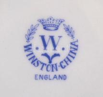 Virágmintás porcelán kávéscsésze + alj, 4 db, matricás, jelzett, hibátlan