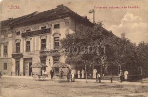 Lőcse, Levoca; Pollacsek cukrászda és kávéház, Szepesi Takarékpénztár / confectionery, pastry shop and café, Spissky County savings bank (Rb)