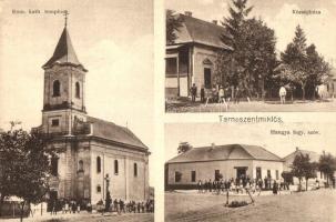 1935 Tarnaszentmiklós, Római katolikus templom, községháza, Hangya fogyasztási szövetkezet üzlete