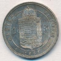 1881KB 1Ft Ag "Ferenc József / Középcímer" T:1-,2 kis ph.
Adamo M15