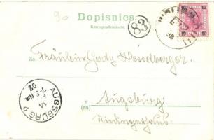 1902 Sostanj, Schönstein; Hotel Austrija, Kolodvor / Bahnhof / general view, Hotel Austria, railway ...