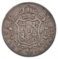 Spanyolország 1848CL 1R Ag "II. Izabella" (1,33g) T:2
Spain 1848CL 1 Real Ag "Isabel...