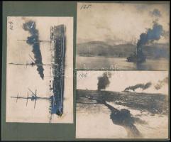 cca 1910-1920 Hadihajók, 6 db fotó albumlapra ragasztva, 11×8 cm