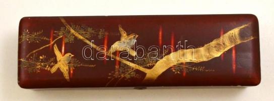 Kézzel festett japán lakk fa doboz, kulcs nélkül, 28×8 cm
