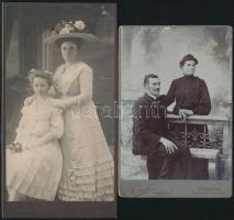 cca 1902 Keményhátú műtermi fotók,7 db, különböző műtermekből, Salgó Sándor, Sinayberger, 16×11 és 2...