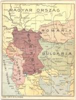 Kihajtható térkép a Balkánról. Kiadja Löbl D. és Fia / foldable map of the Balkans (EK)
