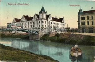 Temesvár, Timisoara; Józsefváros, Horgony palota és kávéház, villamos, Gombás István üzlete / Iosefin, palace, tram, cafe, shop