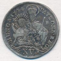 1744K-B 15kr Ag "Mária Terézia" (6,06g) T:2-,3 forrasztásnyom?
Huszár: 1711., Unger III.:...