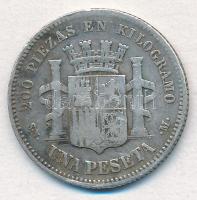 Spanyolország 1870SN-M 1P Ag (4,46g) T:3 karc.
Spain 1870SN-M 1 Peseta Ag (4,46g) C:F scratch
Krau...
