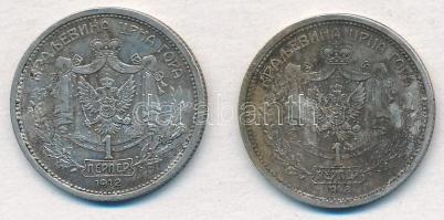 Montenegró 1912. 1P Ag "I. Miklós" (2x) T:2 patina
Montenegro 1912. 1 Perper Ag "Nic...
