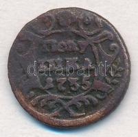 Orosz Birodalom 1735. Polushka (1/4k) Cu T:2,2-
Russian Empire 1735. Polushka (1/4 Kopek) Cu C:XF,V...