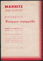 1942 Marnitz Zenei Központ kivonatos hangszer árjegyzéke, 8p