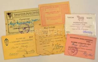 cca 1921-1995 6 db különféle jegy (baromfitenyésztők, lovas sport, stb.)
