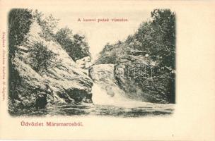 Kaszómező, Koszivszka Poljana, Kosivska Poliana; A kaszói patak vízesése (Máramaros). Kiadja Kaufmann Ábrahám / waterfall