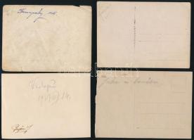 cca 1918-1960 Régi idők turistái, 12 db fotó, egy részük hátulján feliratozva, különböző méretben