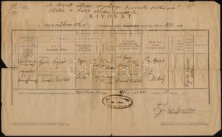 1945 Mezőkeresztes, az elveszett állami anyakönyv kivonati pótlására kibocsátott 2 db (házassági és ...